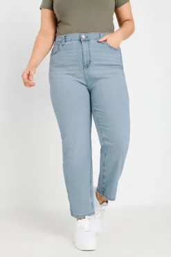 Yours Curve Light Blue Straight Leg Ruby Jeans