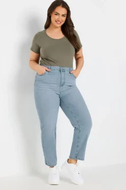 Yours Curve Light Blue Straight Leg Ruby Jeans