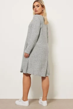 Yours Curve Light Grey Soft Touch Pocket Swing Dress