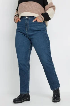 Yours Curve Mid Blue Mom Jeans