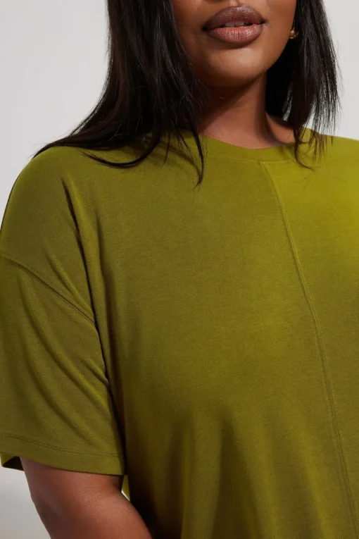 Yours Curve Olive Green Heavyweight Oversized T-Shirt