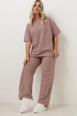 Yours Curve Pink Acid Wash Oversized Sweat T-Shirt