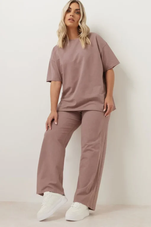 Yours Curve Pink Acid Wash Oversized Sweat T-Shirt