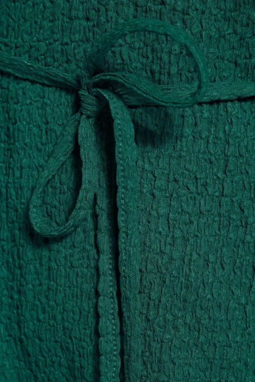 Yours Curve Teal Green Belted Textured Tunic Top