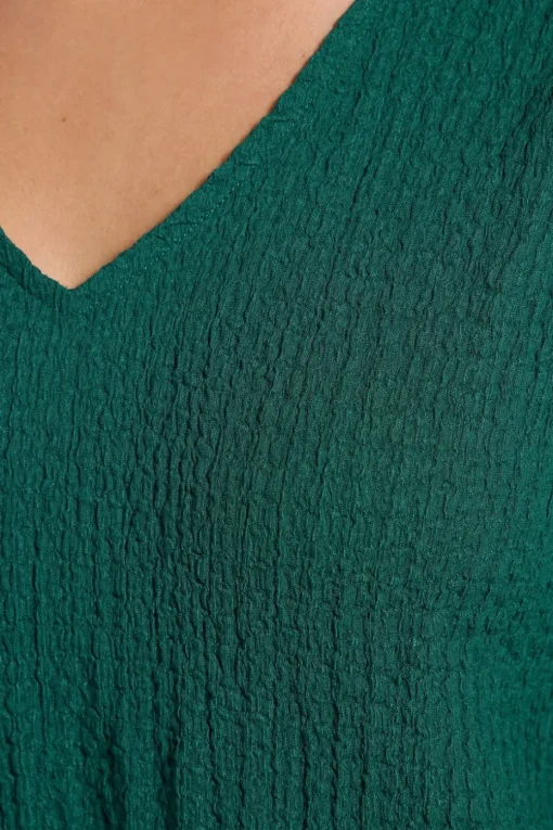 Yours Curve Teal Green Textured Swing Vest Top