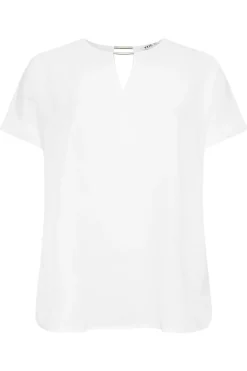 Yours Curve White Notch Neck Blouse