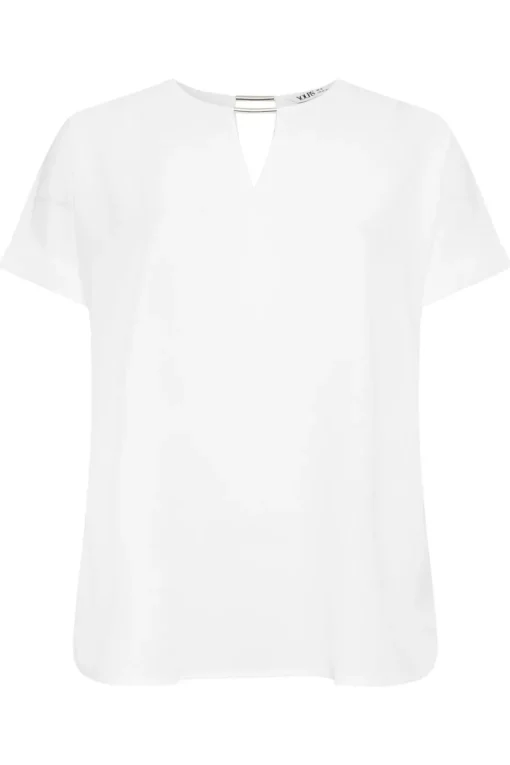 Yours Curve White Notch Neck Blouse