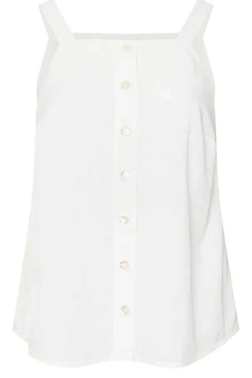 Yours Curve White Square Neck Vest Top