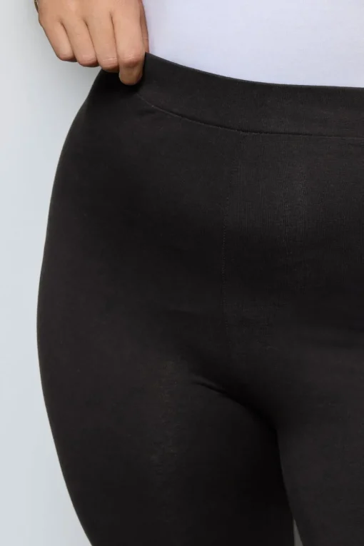 Yours For Good 2 Pack Curve Black Cotton Stretch Leggings