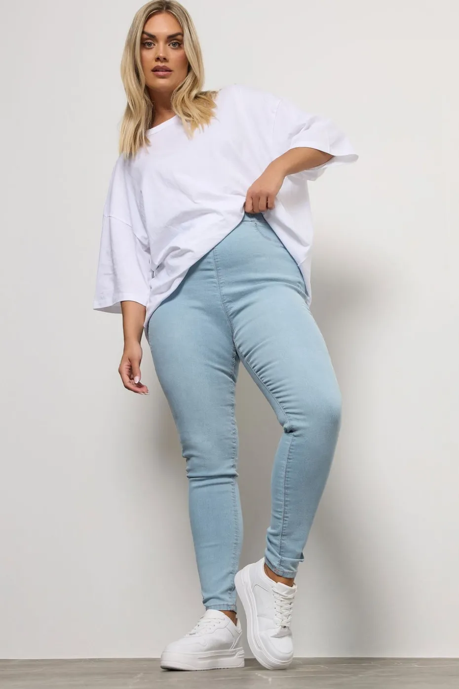 Yours For Good Curve Light Blue Pull On Stretch Jenny Jeggings