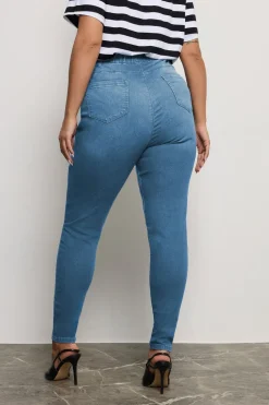 Yours For Good Curve Mid Blue Pull On Stretch Jenny Jeggings