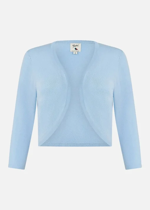 Yumi Blue Knitted Curve Bolero