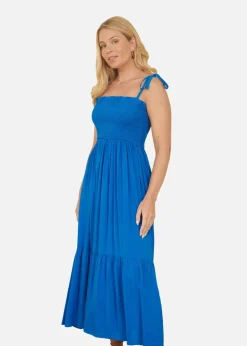 Yumi Blue Midi Sun Dress