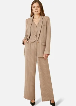Yumi Brown Pinstripe Waist Coat Vest