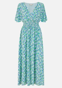 Yumi Green Ditsy Print Maxi Dress