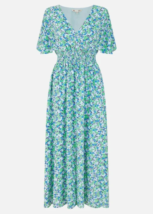 Yumi Green Ditsy Print Maxi Dress