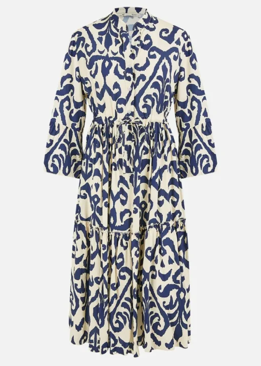 Yumi Navy Block Print Kaftan