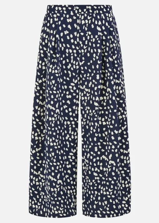 Yumi Navy Dash Print Culottes