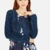 Yumi Navy Eyelash Knit Bolero