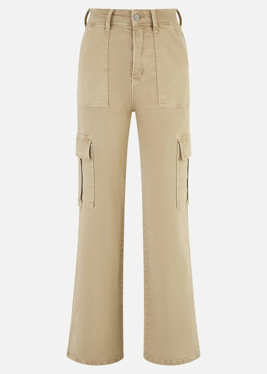 Yumi Stone Stretch Cargo Canvas Stretch Pants