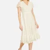 Yumi White Lace Midi Skater Dress