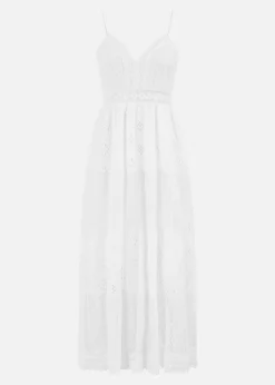 Yumi White Tiered Maxi Dress With Ruched Back